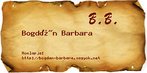 Bogdán Barbara névjegykártya