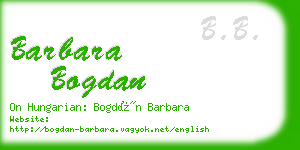 barbara bogdan business card